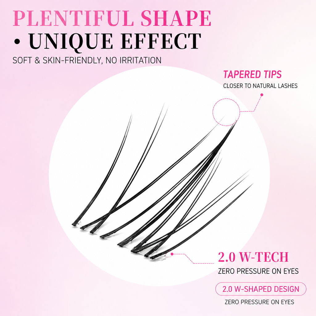 Lash Veil No-Glue Cluster Lashes | Rabbit-Fur Short Slanted False Eyelashes | 7mm/8mm/9mm Natural Look