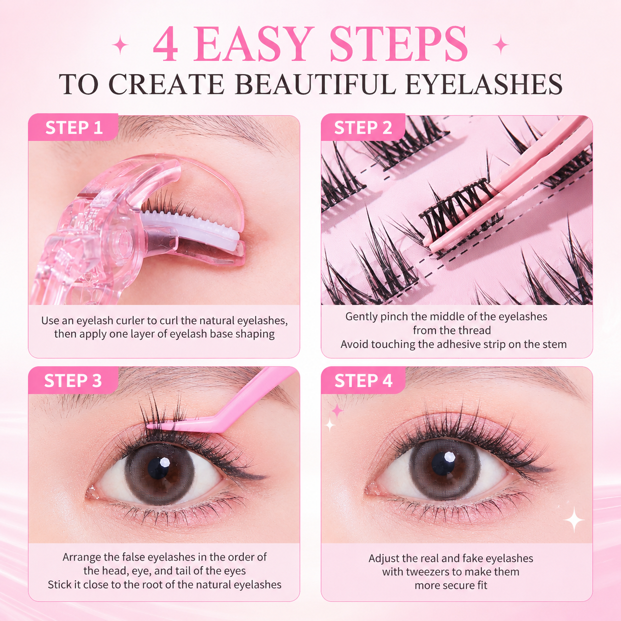 Lash Veil Cluster Lashes 120D – No Glue Needed | 6 Styles DIY Lash Extensions | Featherlight C Curl Individual Lashes 10-12mm